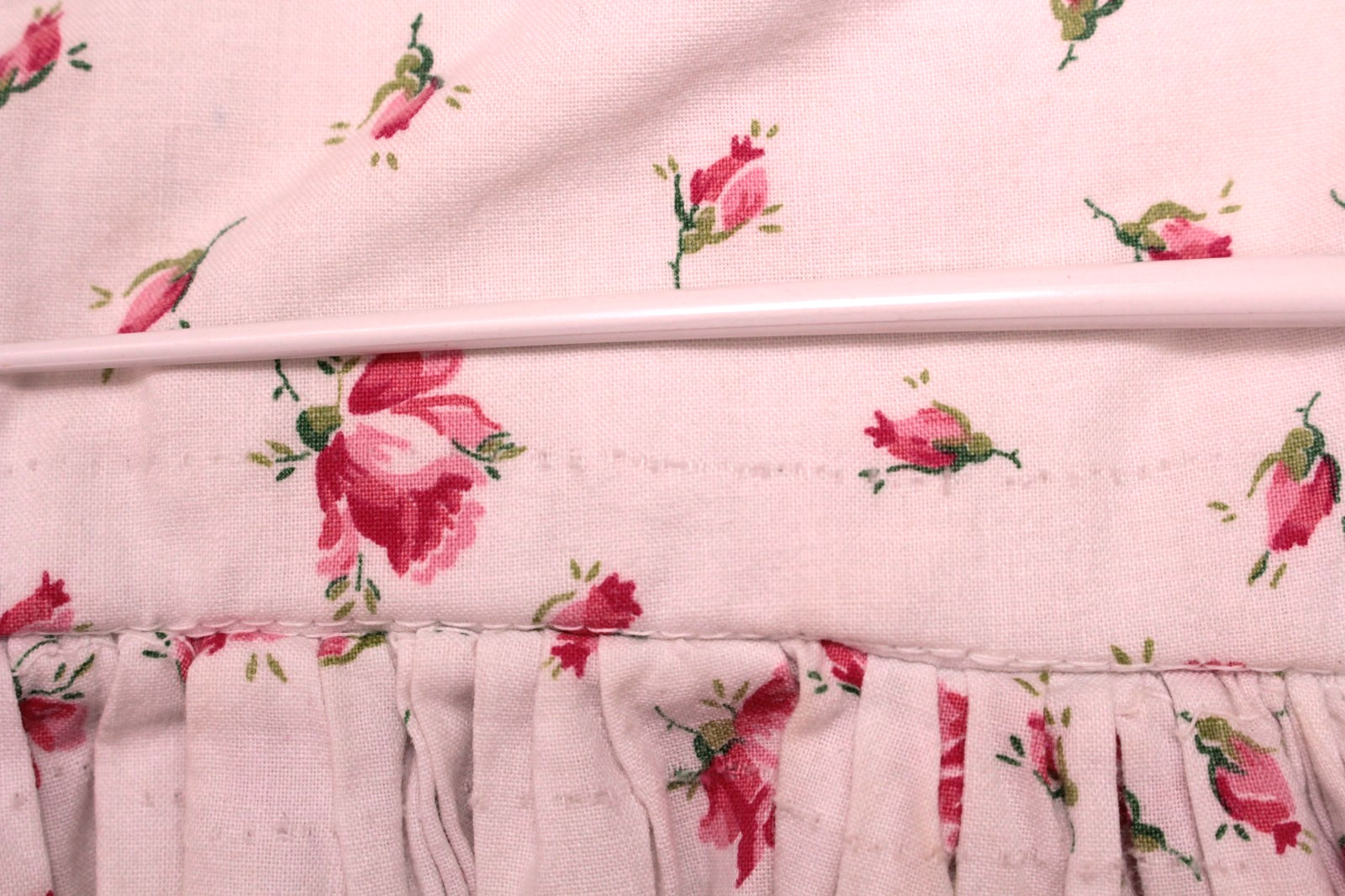 Vtg Women’s 50s White & Red Rose Print Cotton Tea Dress Sz XXS/XS 1950s