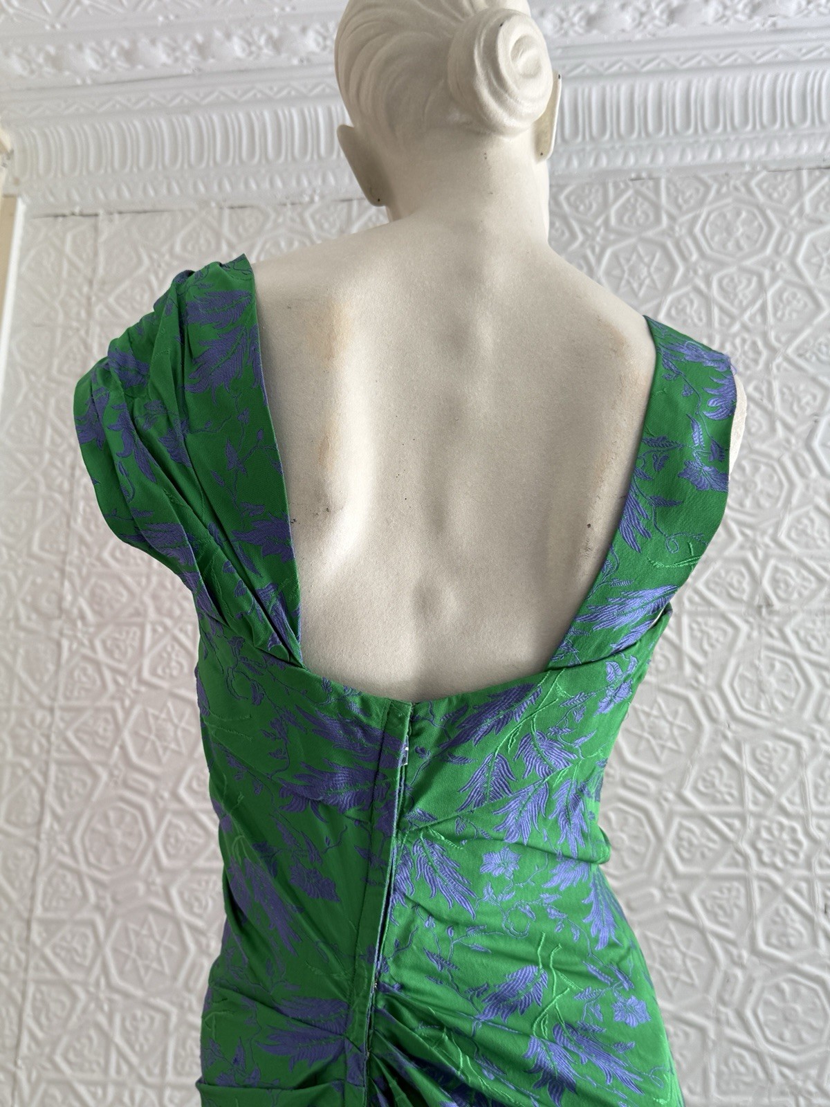 Ceil Chapman mermaid dress vintage designer gown glam 1950s midcentury Sarong S