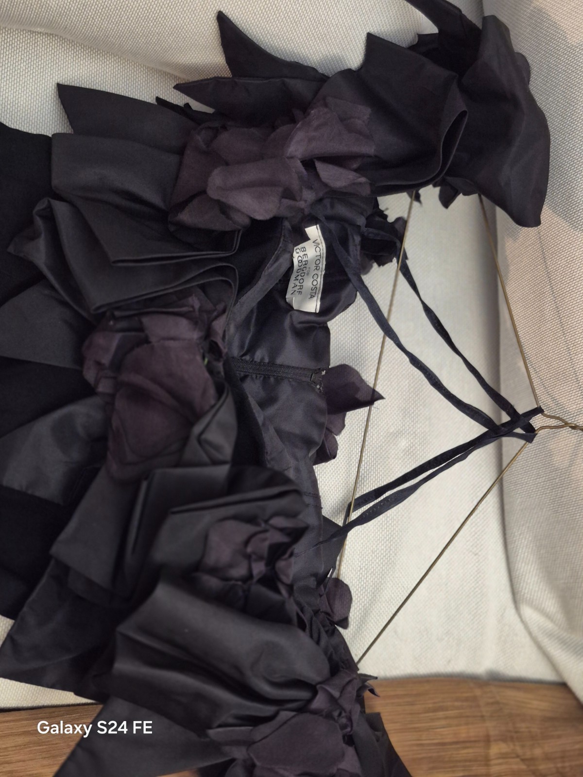 VTG 80s Victor Costa Bergdorf Goodman Black Rosette Bow Dress Size 2