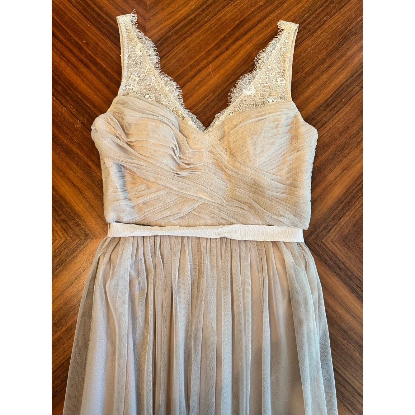 Blush Tulle Lace Maxi Gown Bridesmaid Formal Dress Size 4.