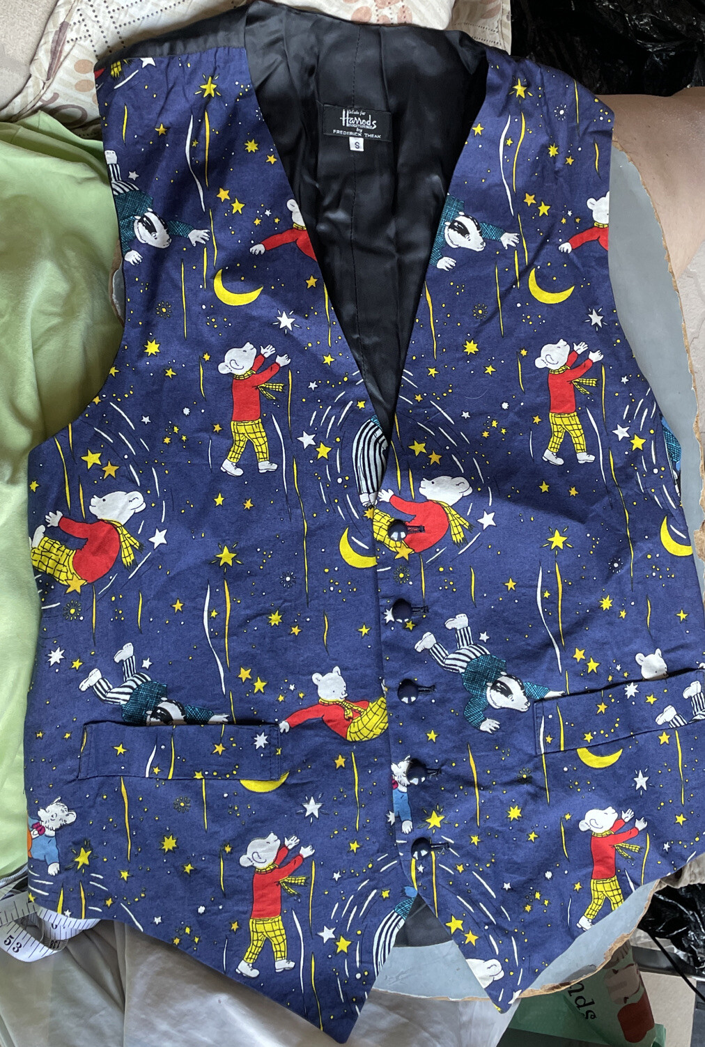 Harrods Knightsbridge Frederick Theak Vintage Vest Size Small S RUPERT THE BEAR