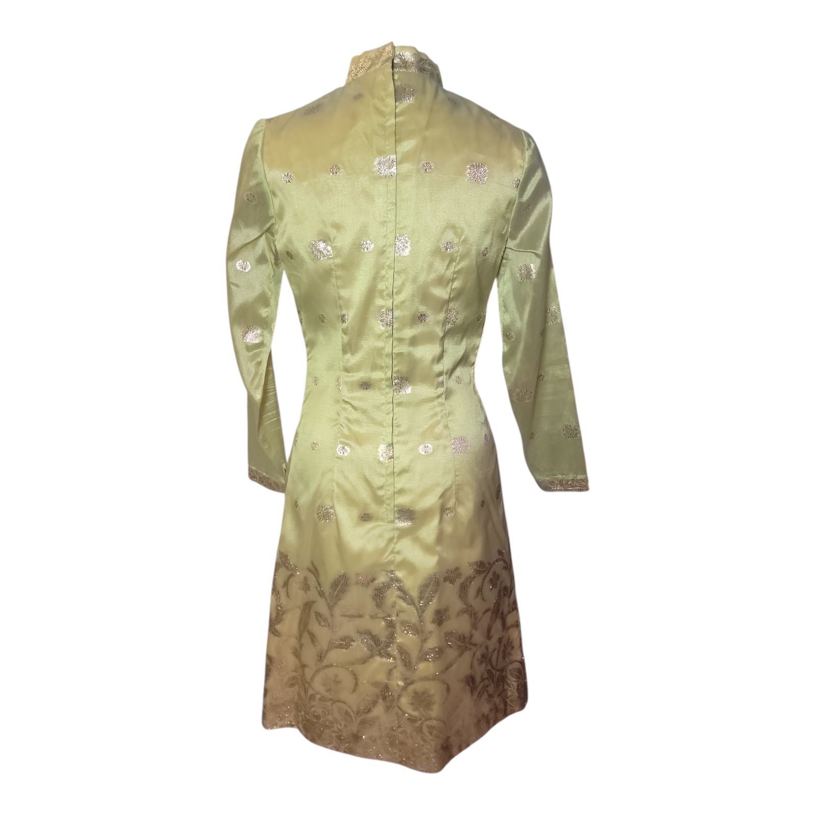 Vintage Lilli Diamond Pants & Dress Set Green & Gold Brocade