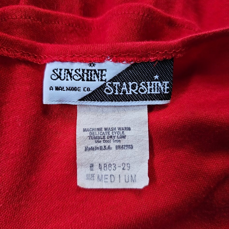Vintage 80s New Wave Punk Cherry Red Tiered Ruffle Skirt Tank Top Day Dress M