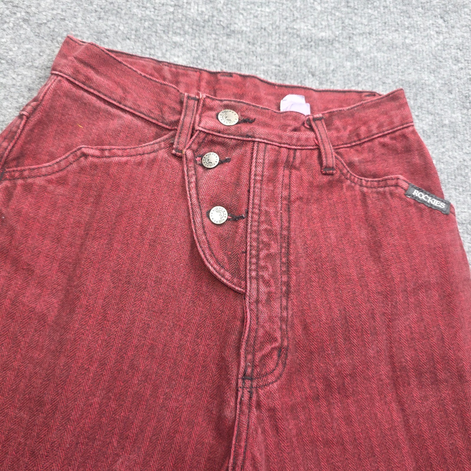 Vintage Rocky Mountain Rockies Pants Women’s 3 / 26 Red Stripe High Rise Flap