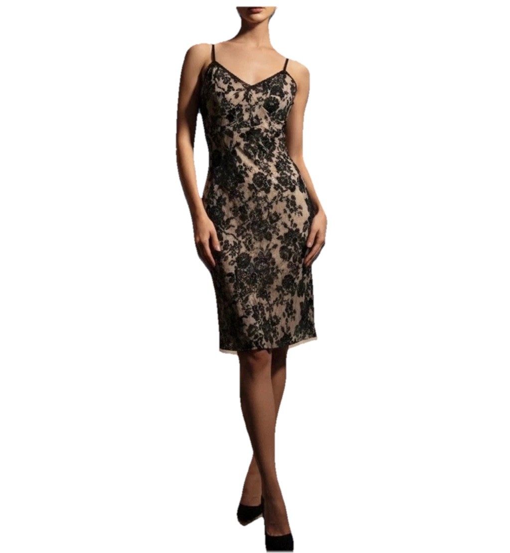 Vintage Sweet Pea Floral Lace Slip Dress – Size M
