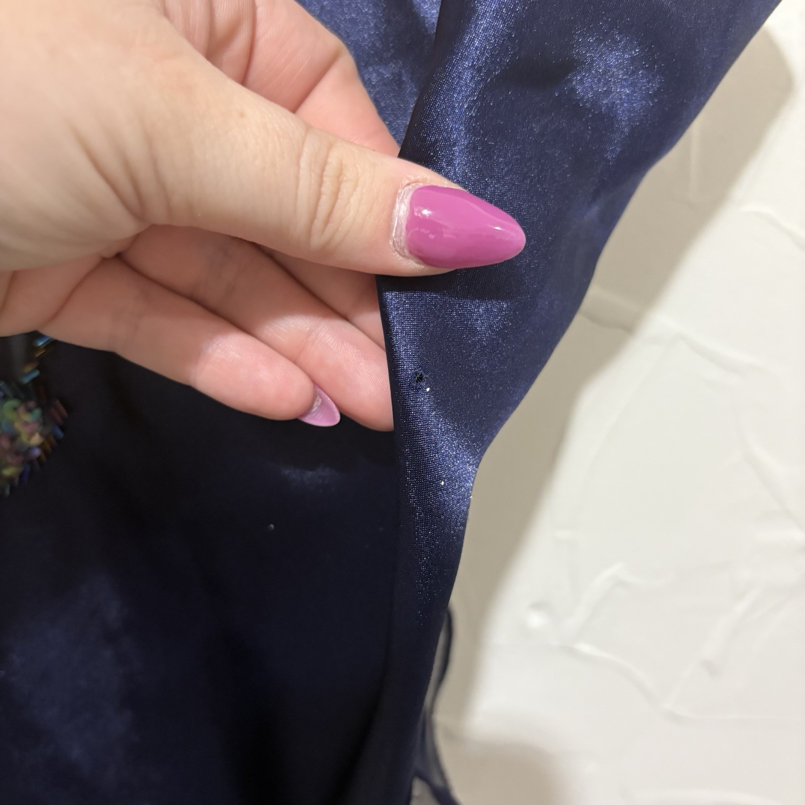 Vintage Victoria’s Secret navy sequins detail satin finish teddy bodysuit (L)