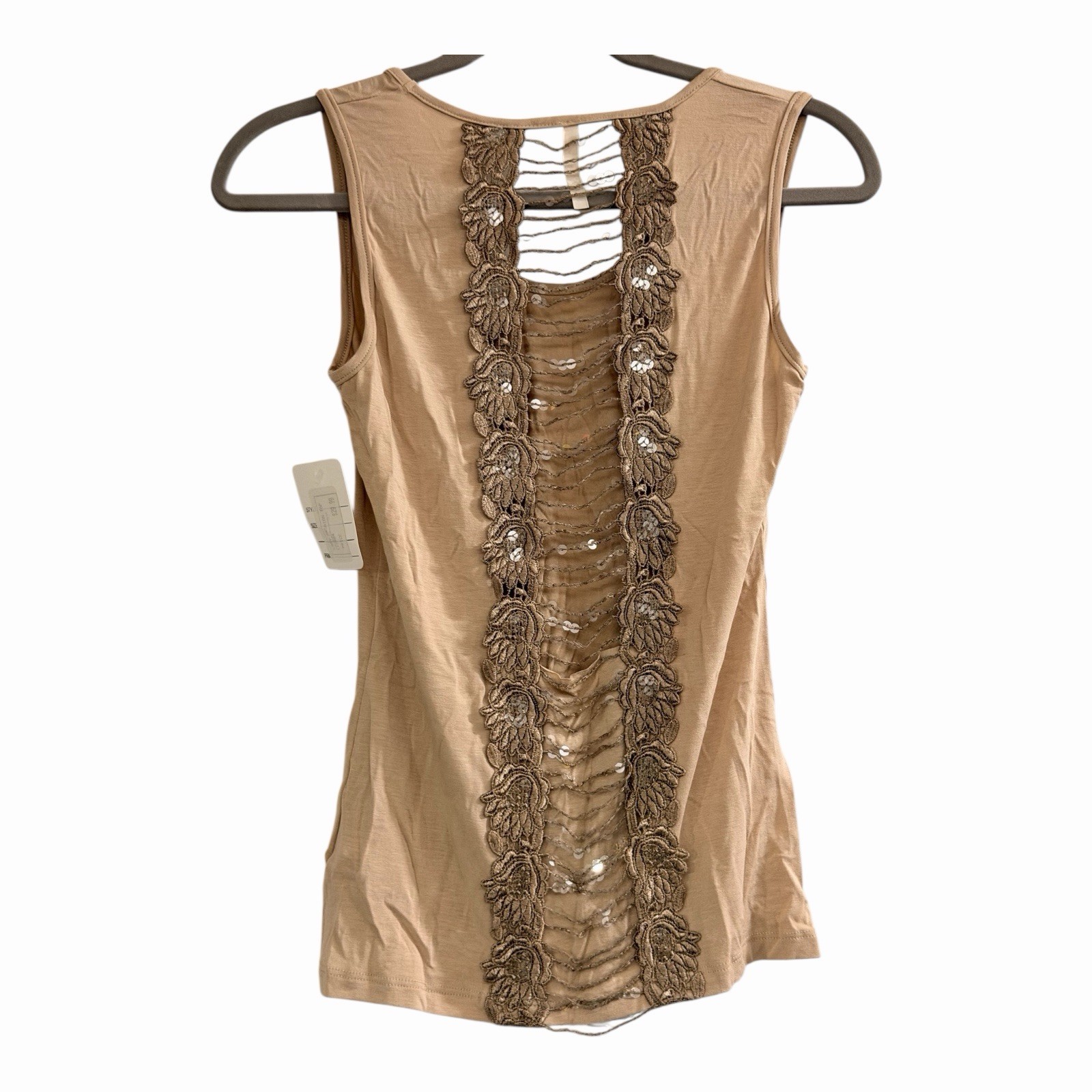 Form fitting Vintage Ladder Back Sequin Top NWT Size L 90’s Y2K Sexy