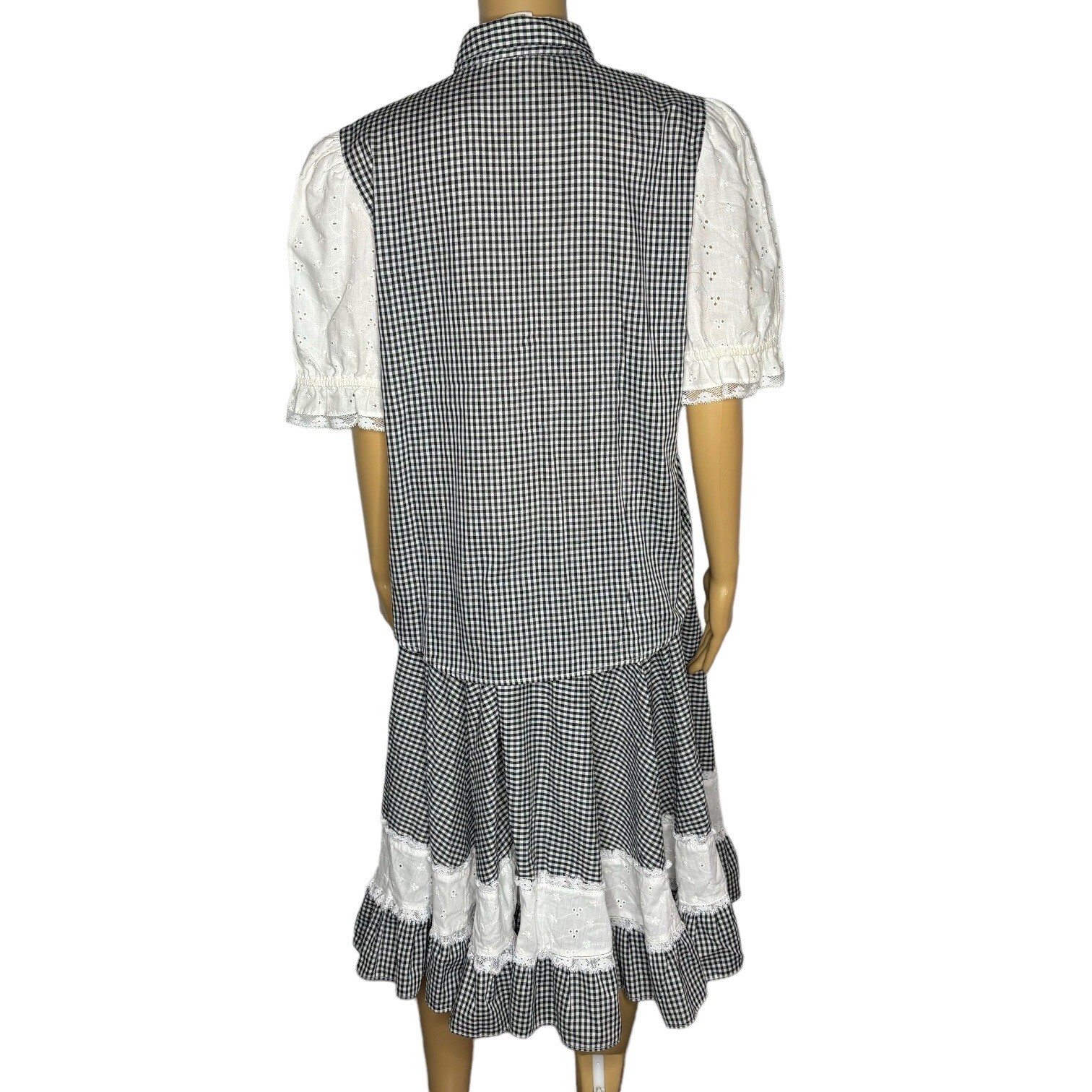 JERI BEE Western Prairie Square Dance Blouse & Skirt Gingham Womens Size M