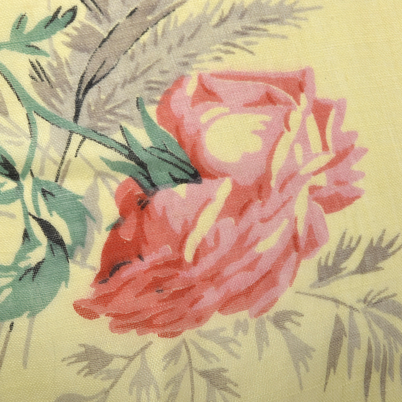 XXS 1930s Dress Sheer Yellow Day Dress Large Rose Print 30s Vintage Day Wear