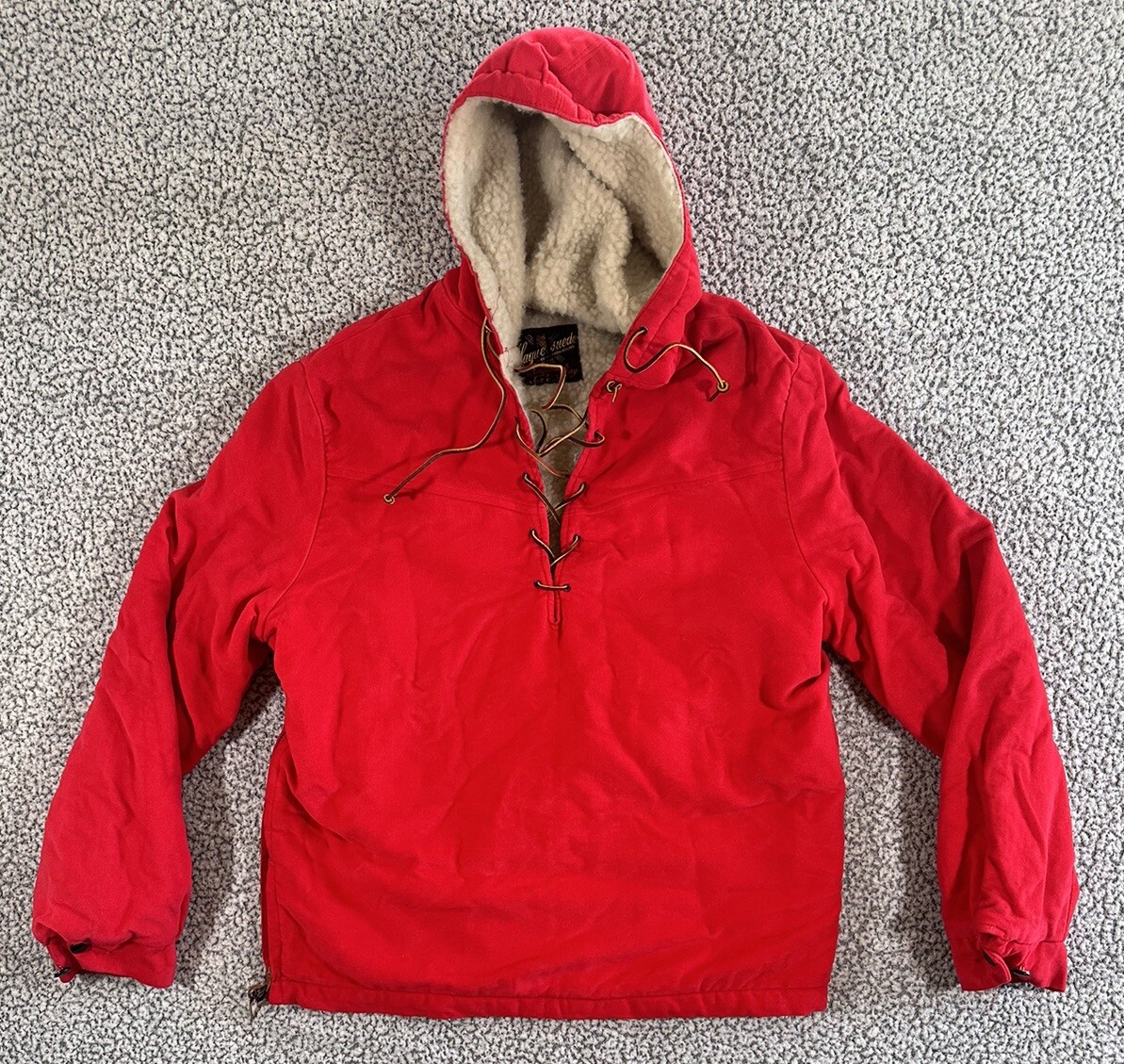 Hague Suede Holland Women’s Laceup Coat Wool Liner Sz M Marshall Ray Vtg 70’s
