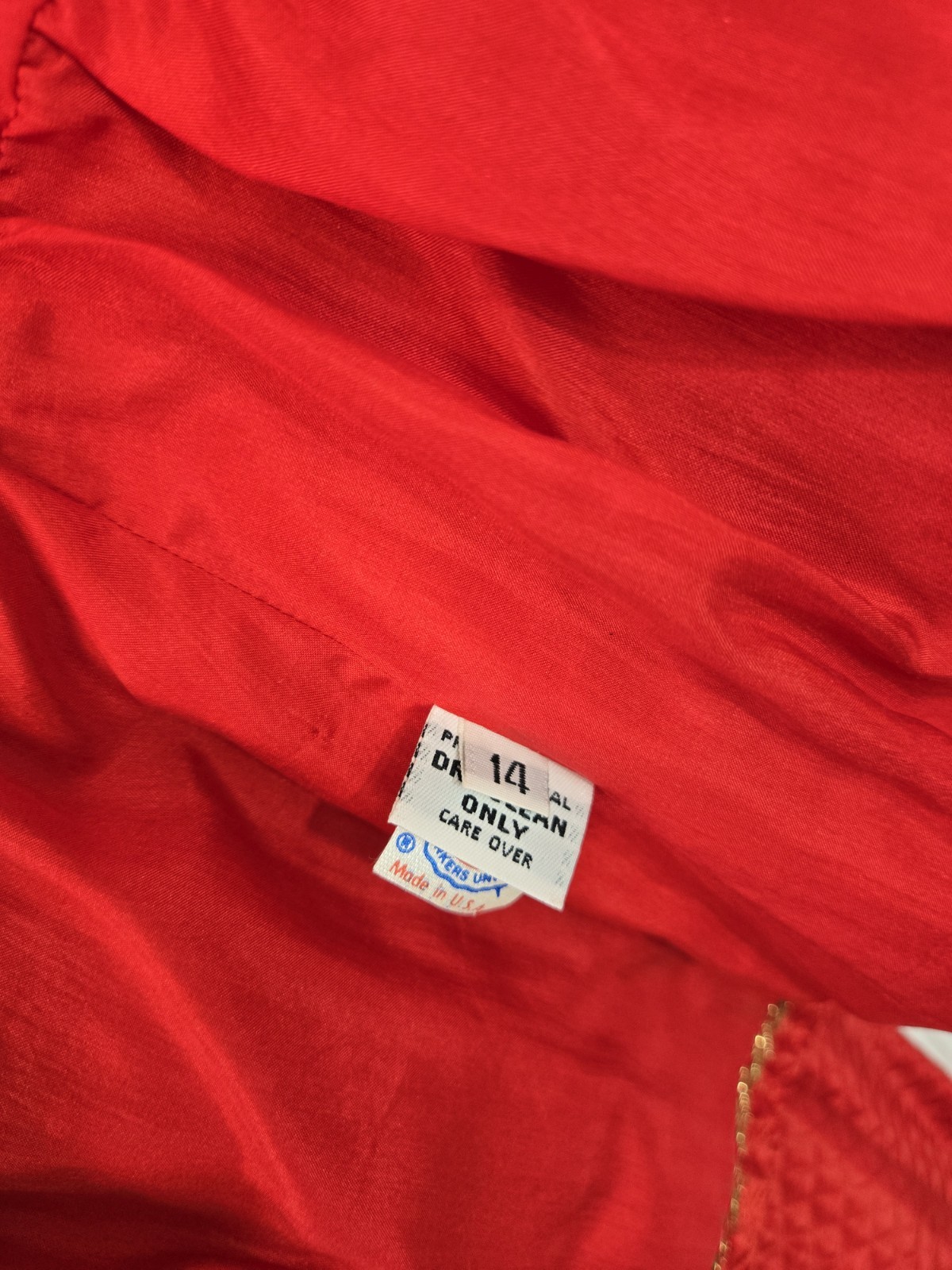 Pauline Trigere Vintage Suit Red & Gold Brocade Quilted Satin Jacket Skirt Saks