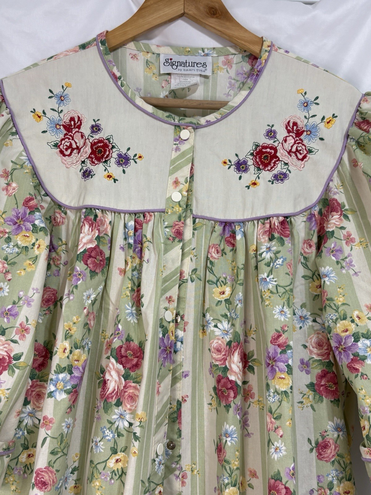 Signatures By Smart Time Vintage Floral Nightgown W Sz 1X Cottagecore Country