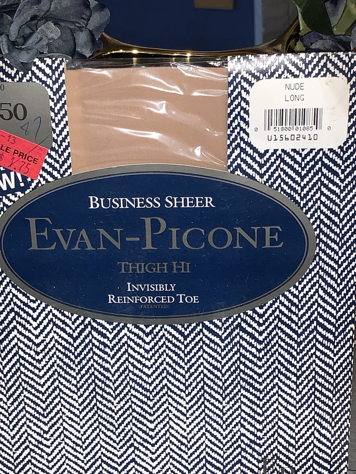 B7 VINTAGE EVAN-PICONE NUDE LONG THIGH HI STOCKINGS STYLE 190 BUSINESS SHEER Q