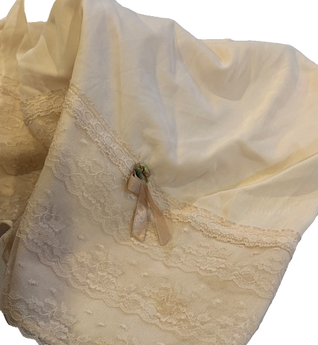 1960’s Vintage Greenco Maid All Nylon Tricot Beige Half Slip Fairycore Dainty 6