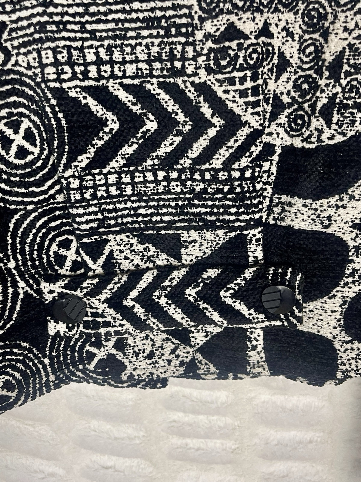 Silverado Vtg 80’s Oversized Shoulder Pad Cropped Tribal Aztec Tapestry Jacket M