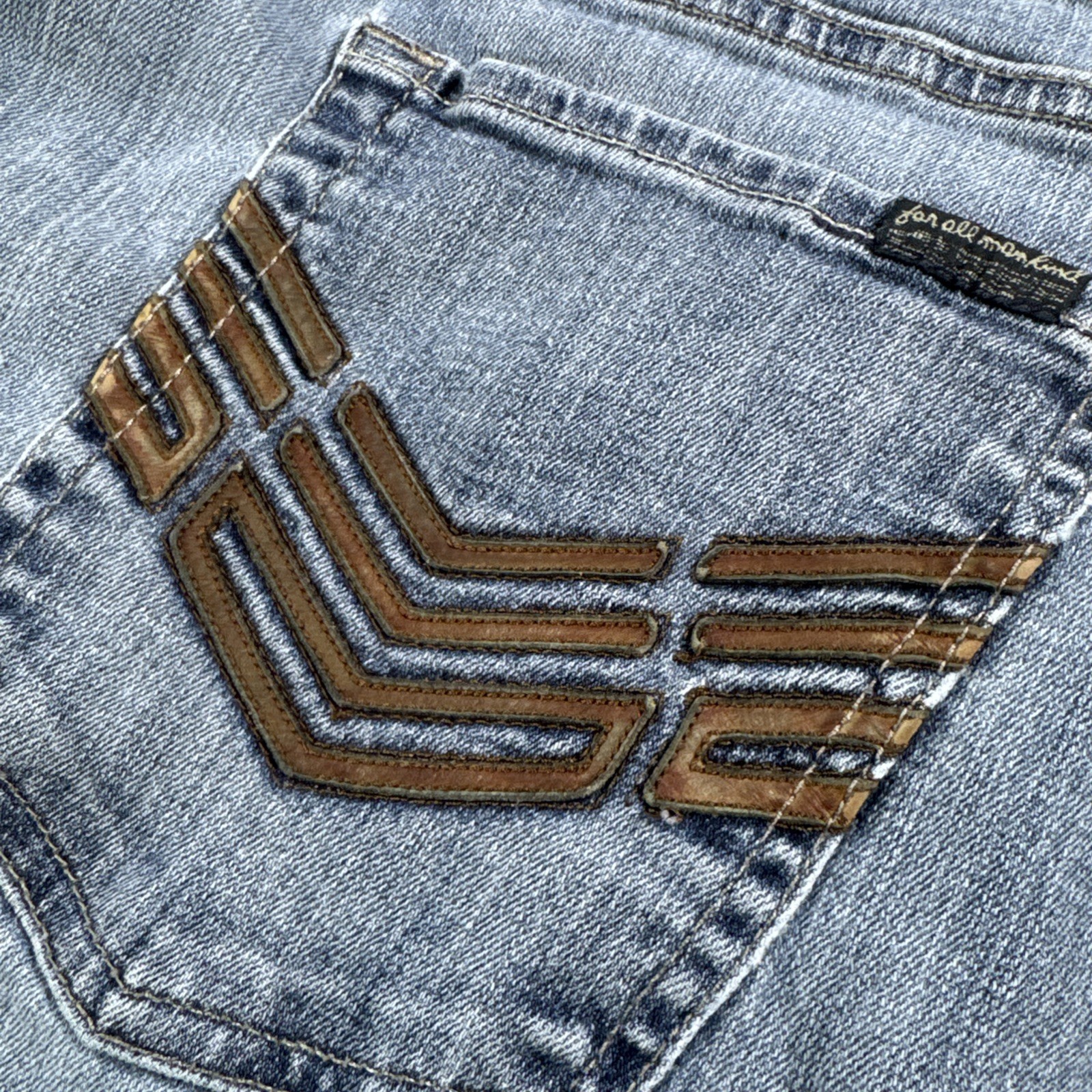 7 For All Mankind jeans Y2K women Embroidered Pocket Button Fly Standard Size 38