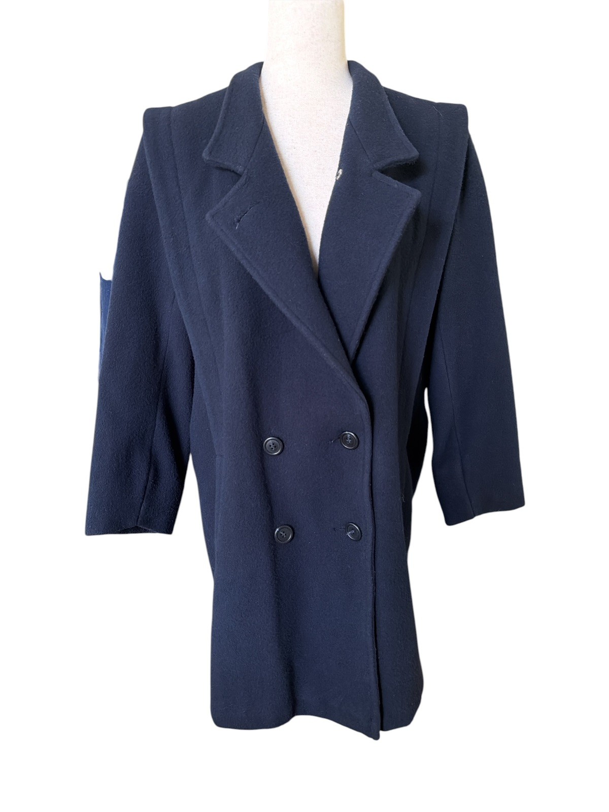 Vintage PRESTON & YORK Navy Blue Coat 100% Wool Forstman Size 12
