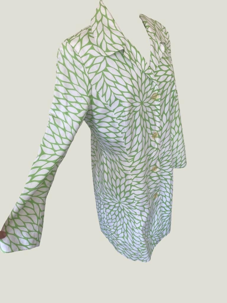 70’s Yves Cossette Depeche Mode Mod Podge Green French Design Coat Lime White 14