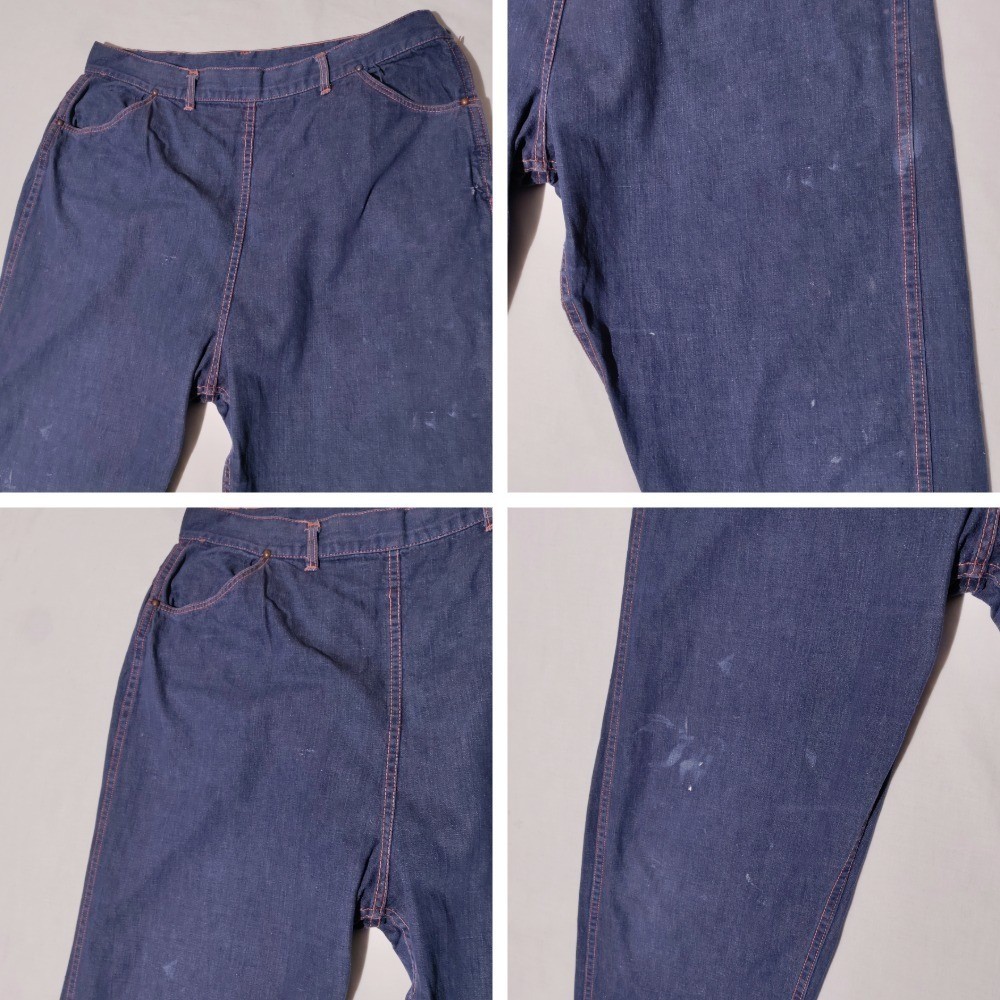 Ranch Craft High Rise Women’s Denim Jeans Talon Zip 35×28.75″ 50s 60s Imperfect