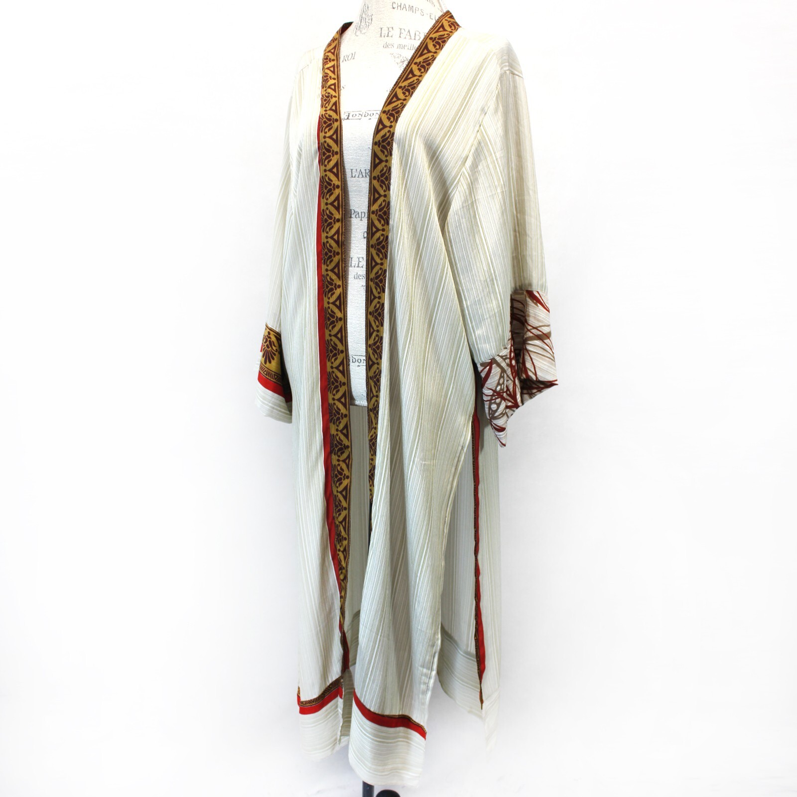 Vintage PYTHIA Midi Kimono Robe Boho Ethnic Indian Stye Wrap Drape one size