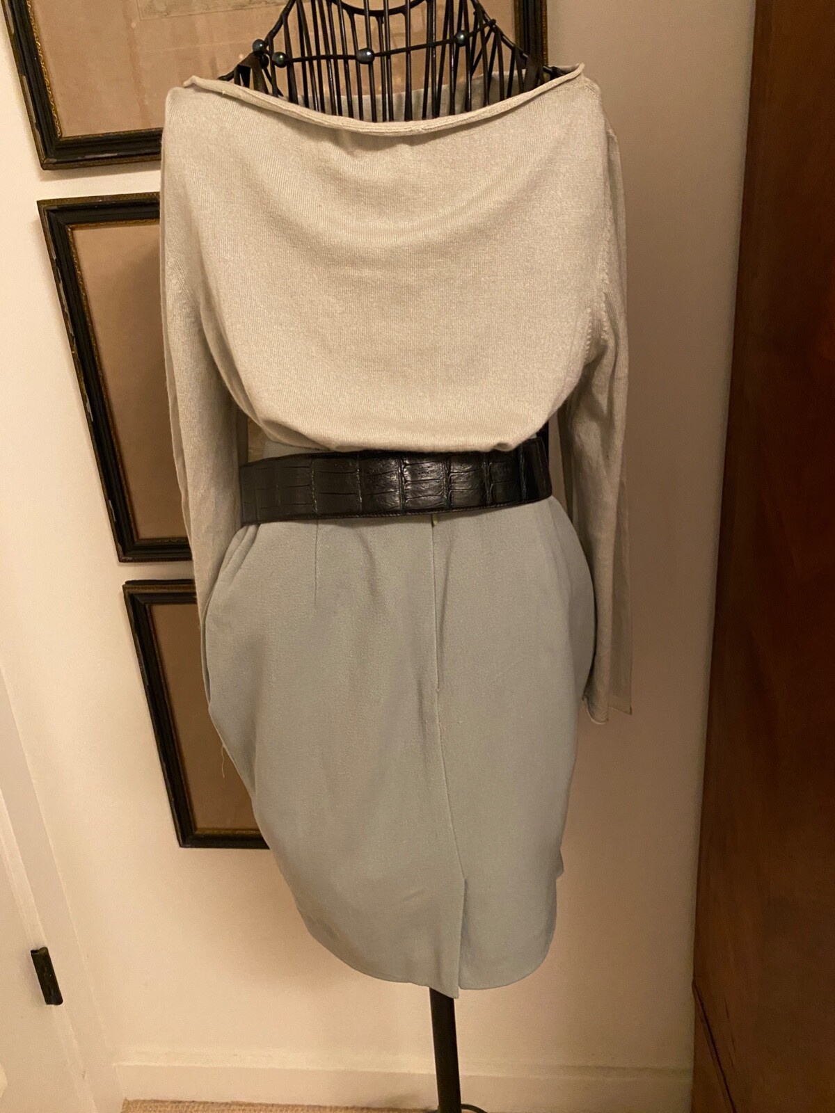 Vintage 80’sDonna Karan New York Womens Knee A Line Skirt SOFT GREEN Sz. 2 / 4