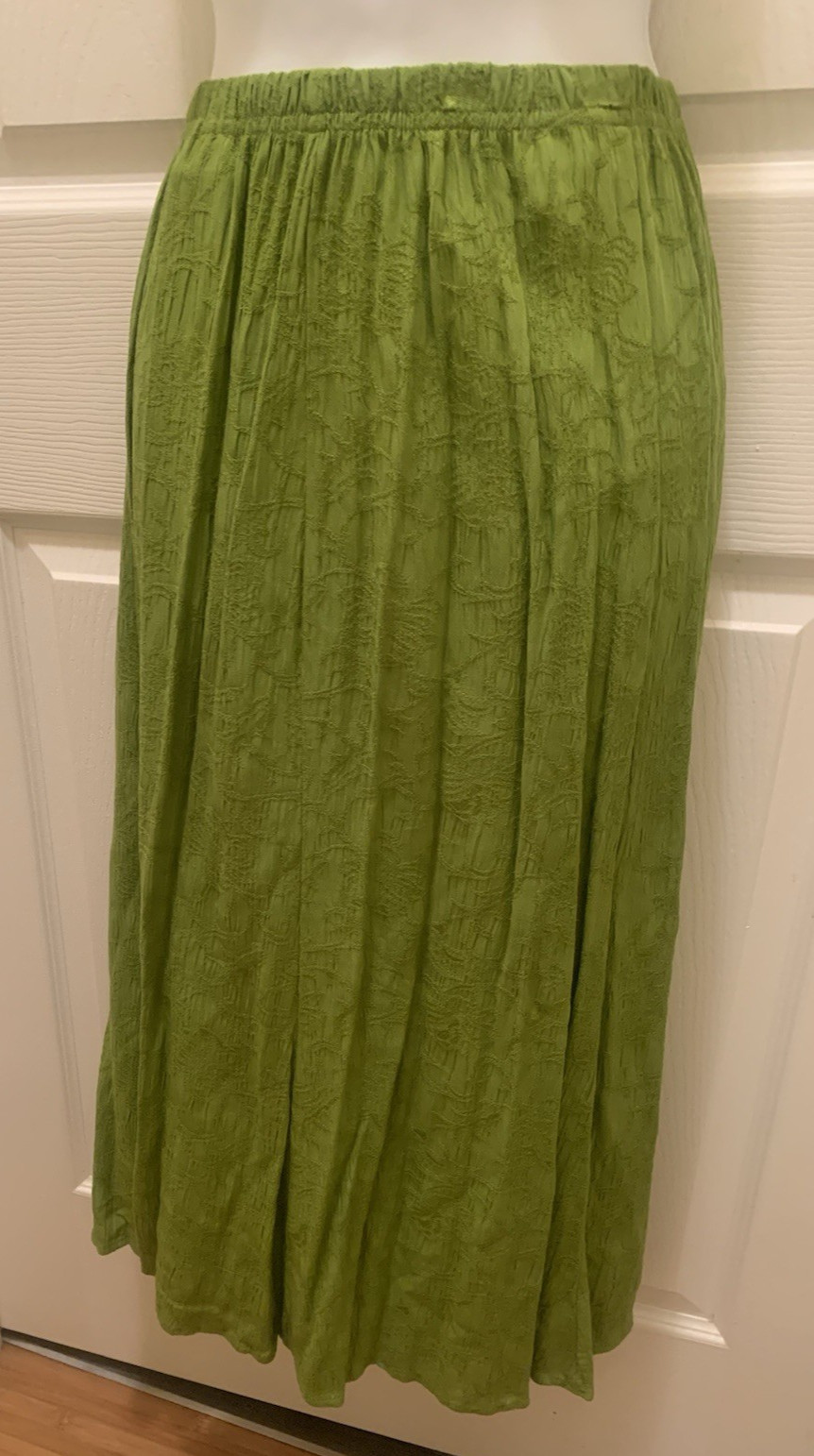 Skirt Top Outfit Set Size 16W Green Boho Earth Tone Comfort Modest Travel Work