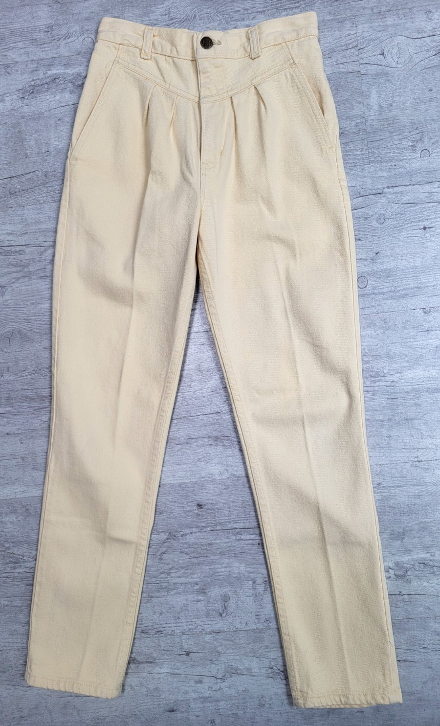 Vintage 1980’s EJ GITANO Yellow Twill Pleat Front Pants – Waist 25 inches