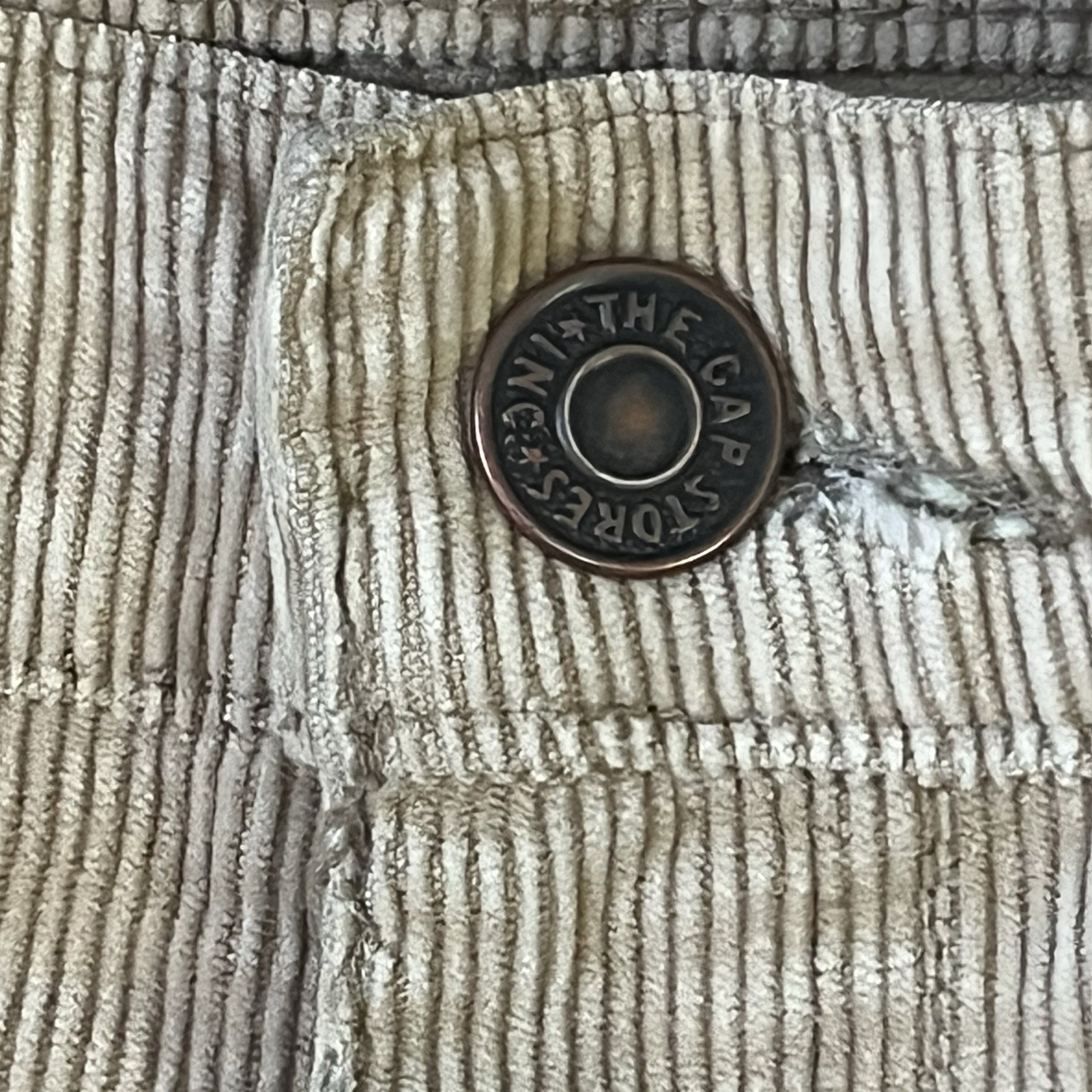 Vintage 80s Gap Pioneer Corduroy Pants Womens 28×30 Beige Distressed Cords