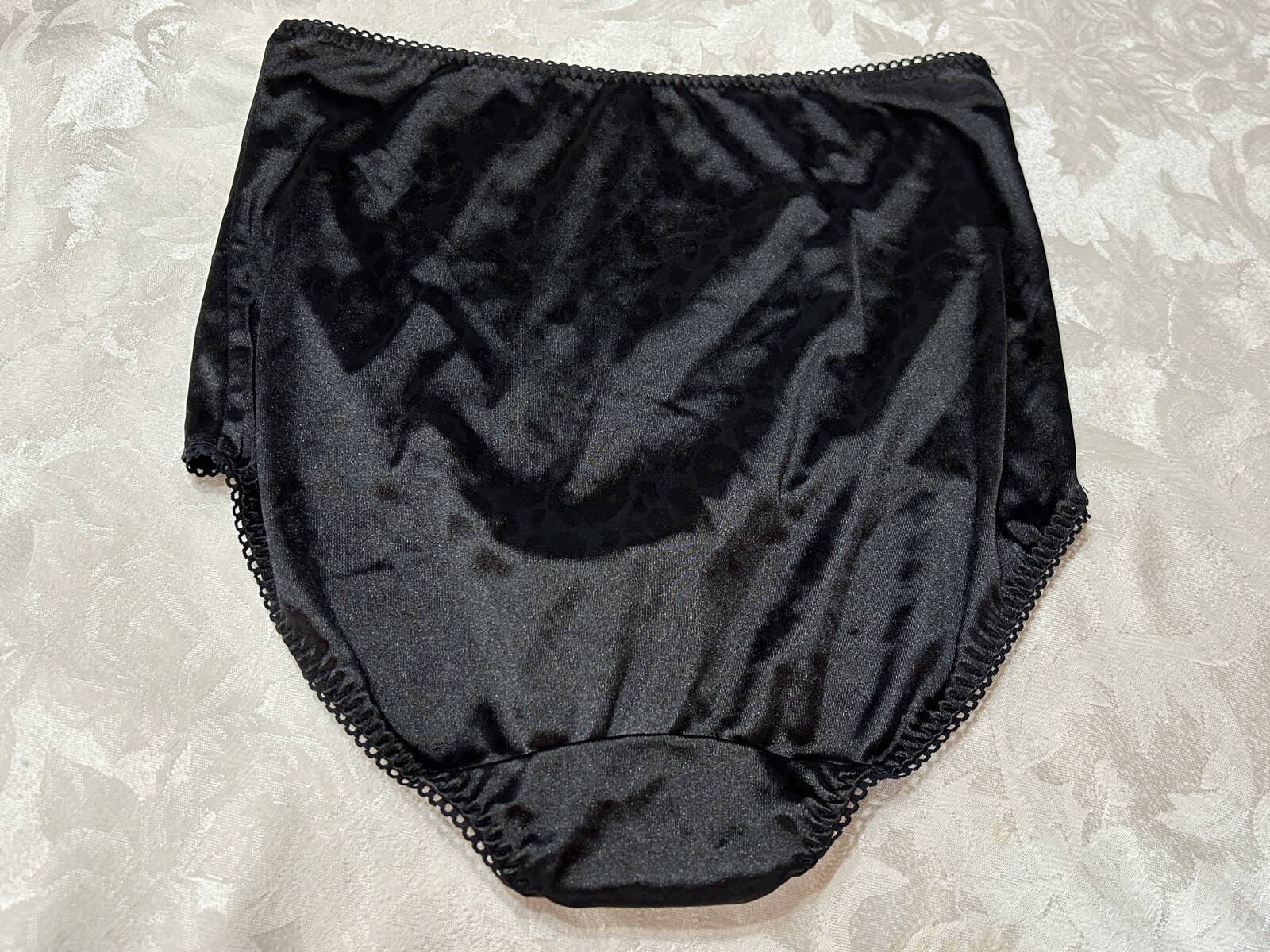 Vtg MARILYN MONROE 7159-49 Second Skin Satin 2X Black Leopard Panties #219