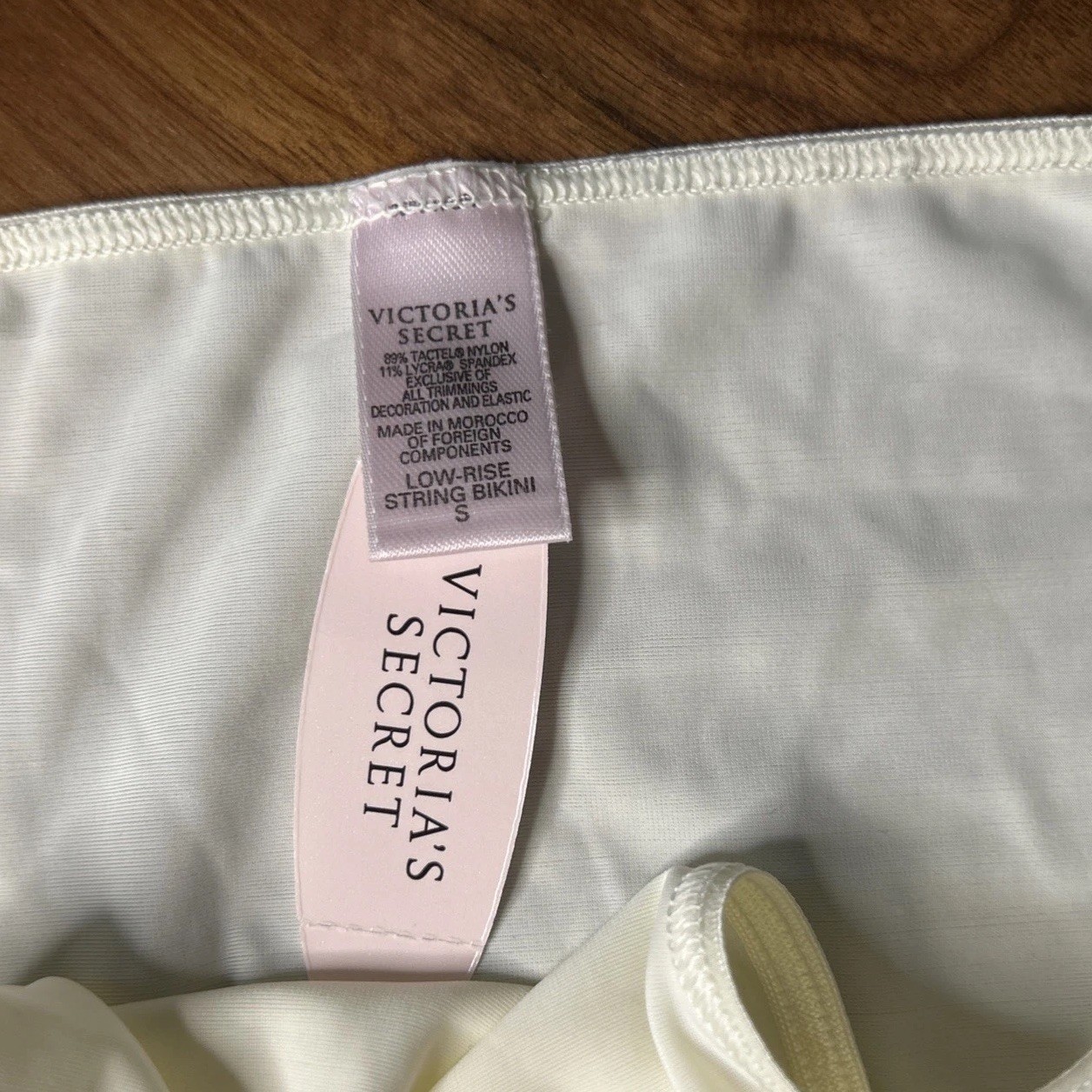 Vtg Victoria Secret Low RISE String Bikini Second Skin Sz S Tactel Nylon y2k