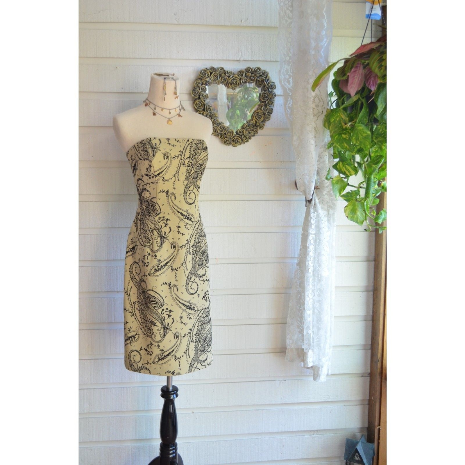 Vintage Y2K Robin Jordan Dress with velvet paisley design – 6