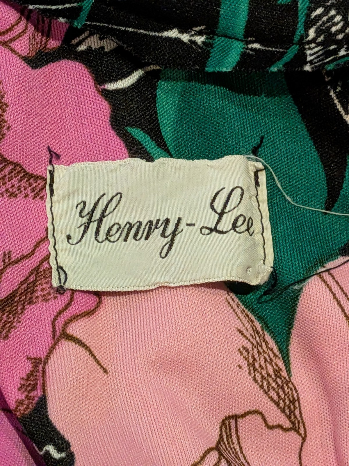 Vintage Henry-Lee Maxi Long Floral Dress Stretchy-Polyester – M?