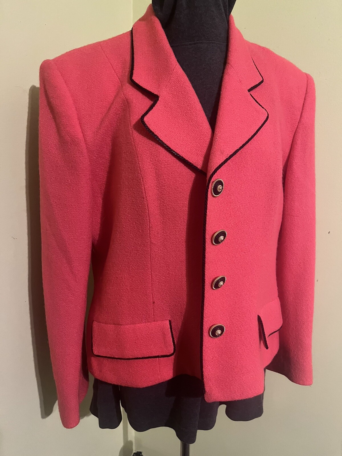 HERBERT GROSSMAN Dergned by Cynthia Sobel Pink Blazer Wool Size Med