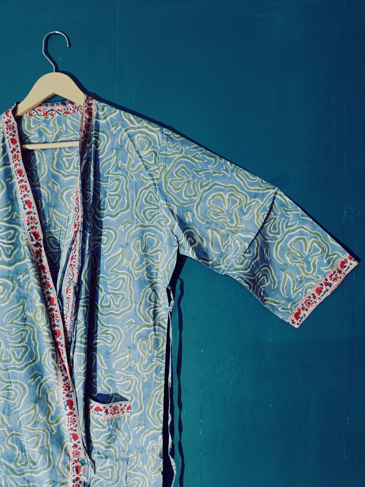 New kaftan Dress AAA Quality Fabric Hand Block Floral Print kimono bathrobes,
