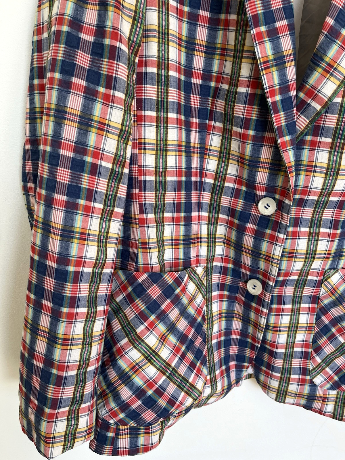 VINTAGE F.A.I. Women’s Size 12 Plaid Blazer Navy Green White Red