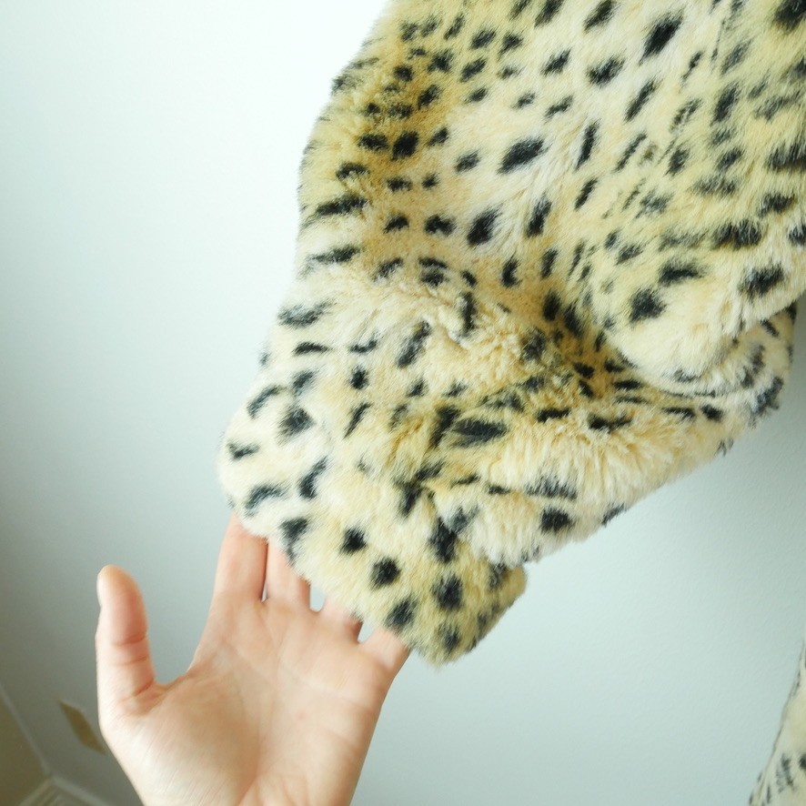 Vintage 90s Faux Fur Swing Coat Animal Print Hollywood Glam Luxury L XL Cheetah