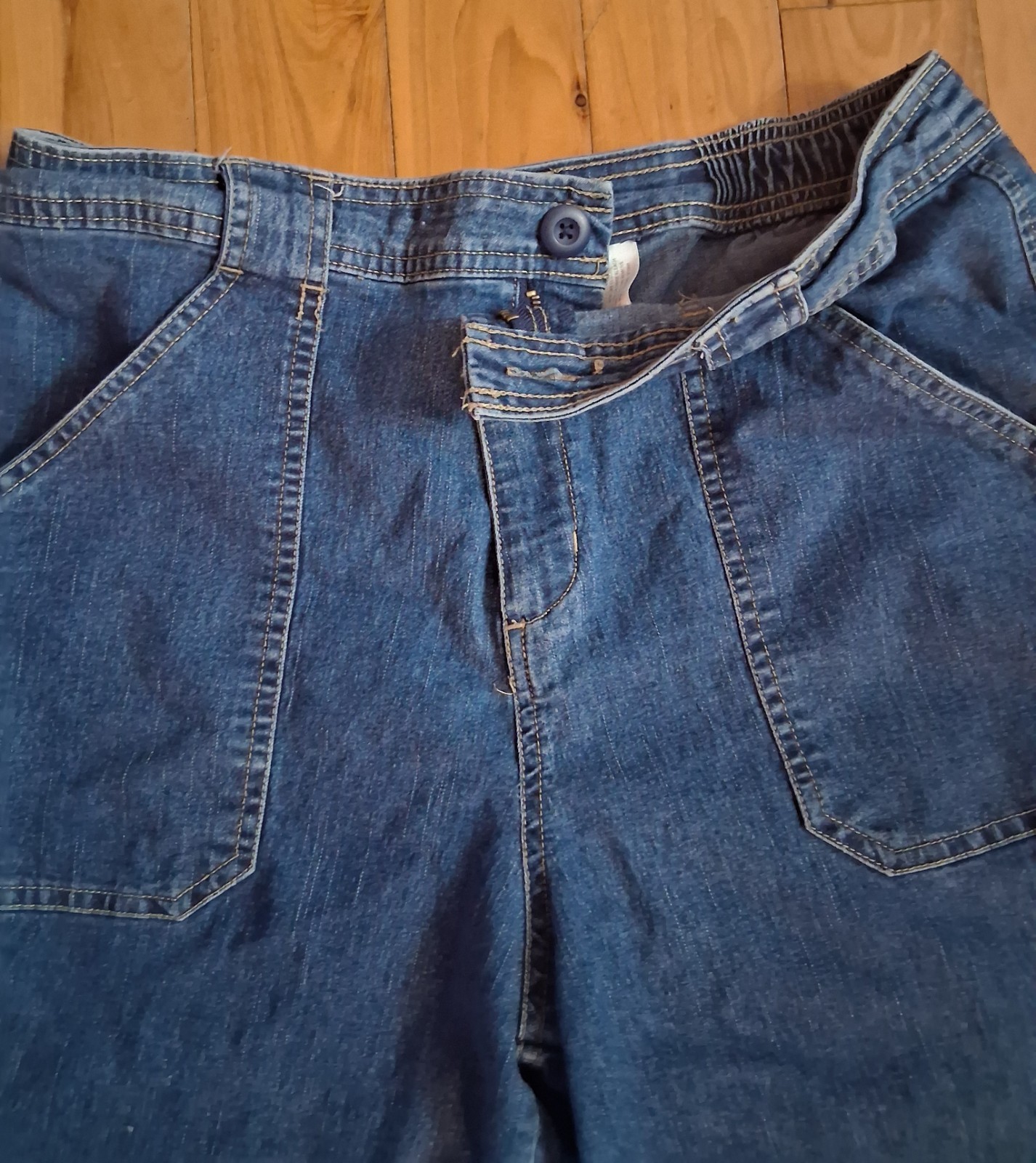 Vintage Bobbie Brooks Hydraulic Denim Style Capri Pants M 8-10
