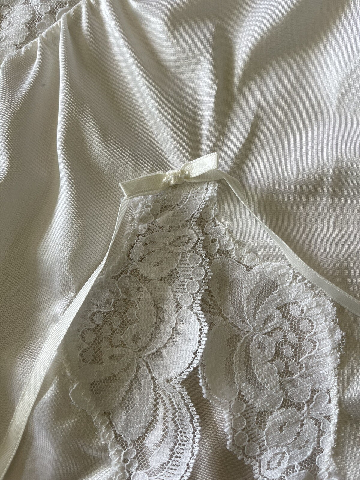 Vintage Darling Lingerie Semi Sheer Nylon Lace Slip Dress Size S Cottagecore