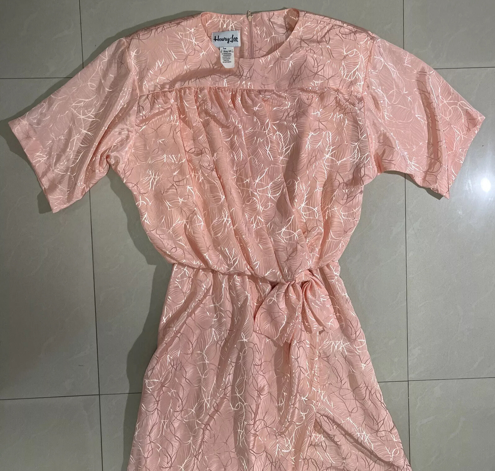 Henry-Lee Dress 80s Jacquard UnionMade Pink Size 10