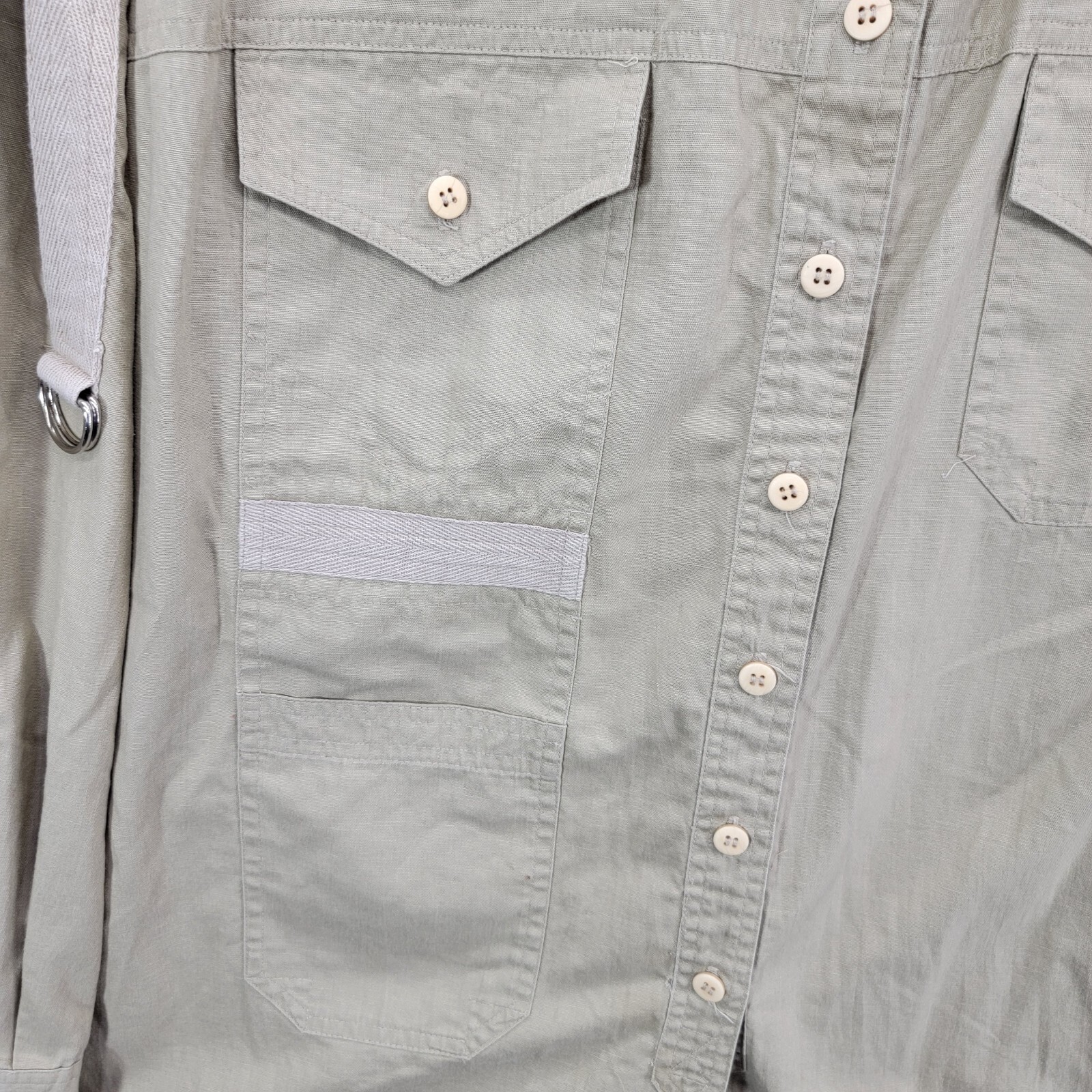 Vintage Schrader shirt Women’s 26w Button Up Long Sleeve safari utility top