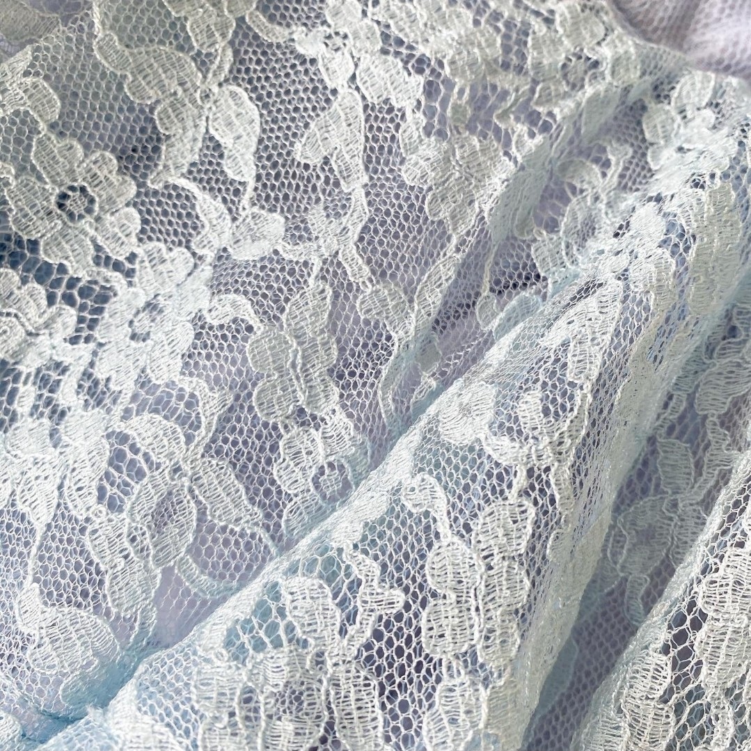 Ice Blue 50’s Prom Dress With Lace Peplum