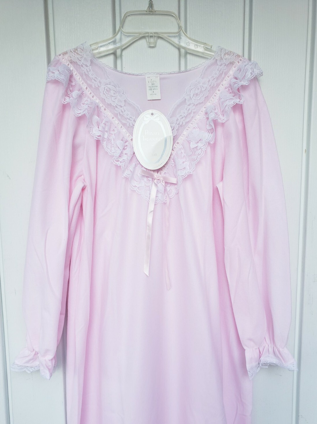 Vintage Private Treasures by Avon Pink Babydoll Flannel Nightgown Sz Medium NEW