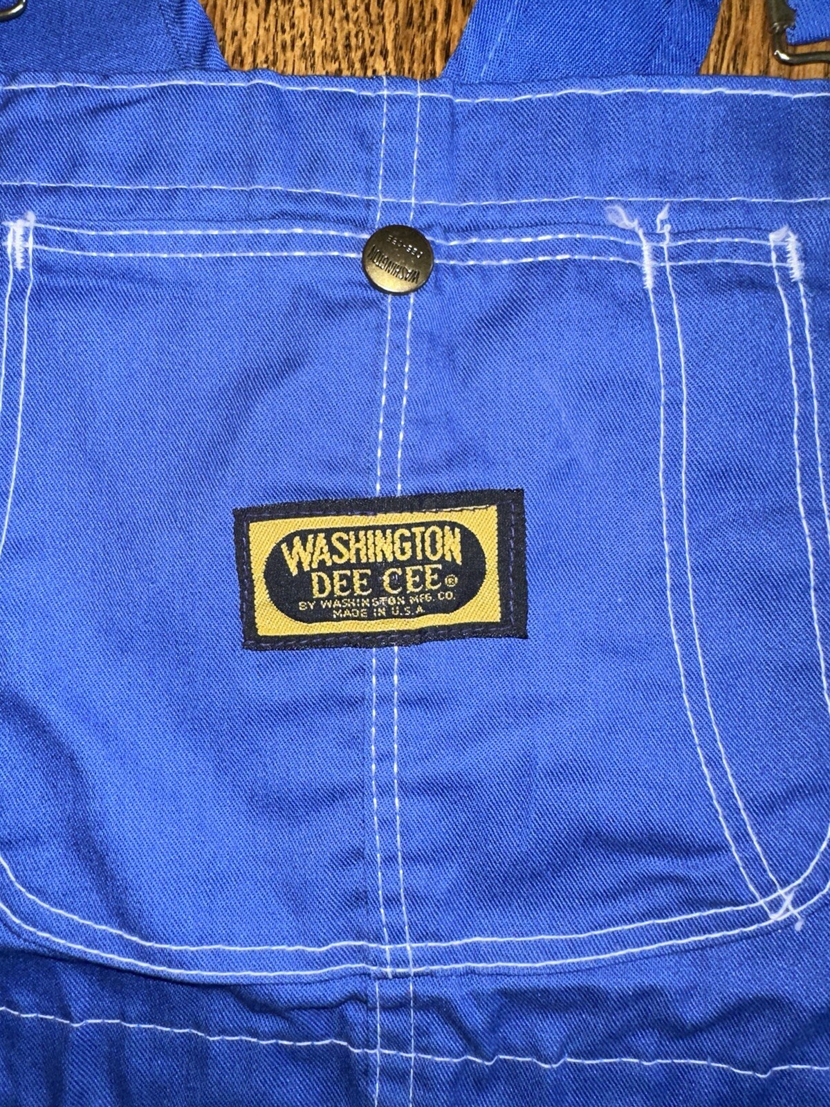 Vtg Washington Dee Cee Overalls Shorts Shortalls Blue 11/12 Not Denim Made USA