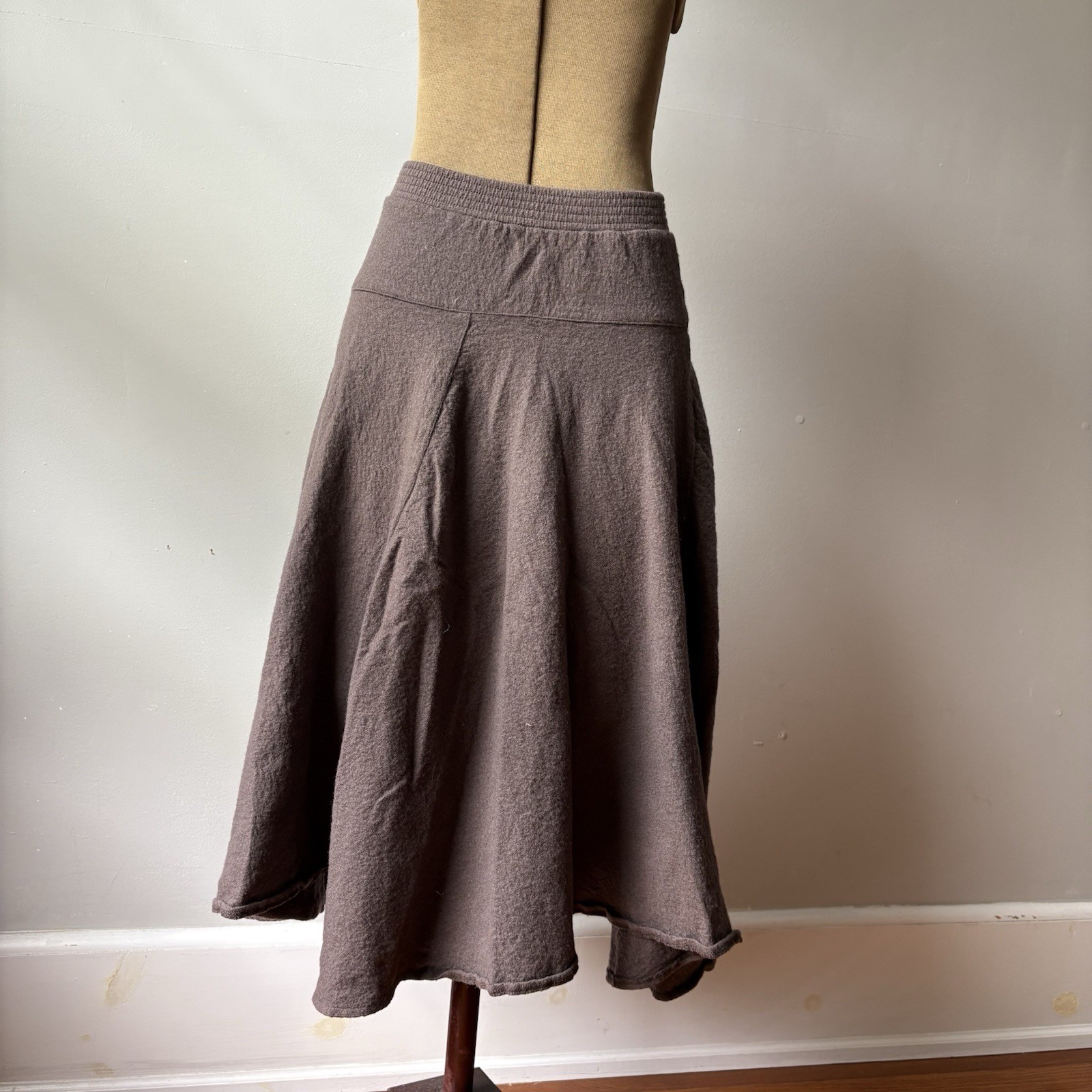 Vintage Y2K Gray Brown Woolen Skirt Women’s Cute Earth Tone As Is