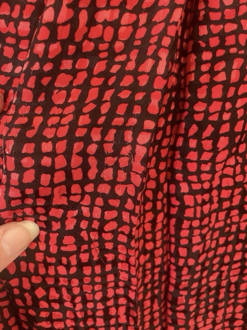 Vintage Nieman Marcus Red And Black 100% Silk 3 Piece Skirt Set Size 4