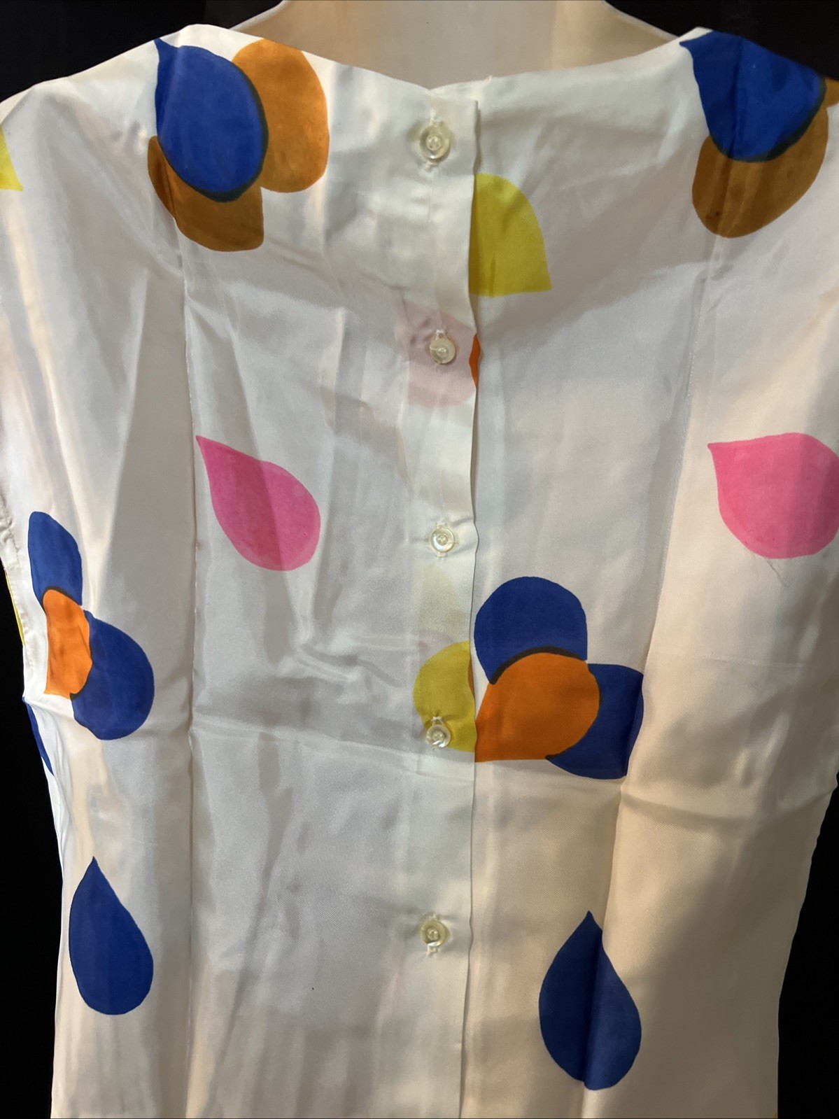 Vintage 70’s Lady Van Heusen Colorful Geometrical Blouse Size 10