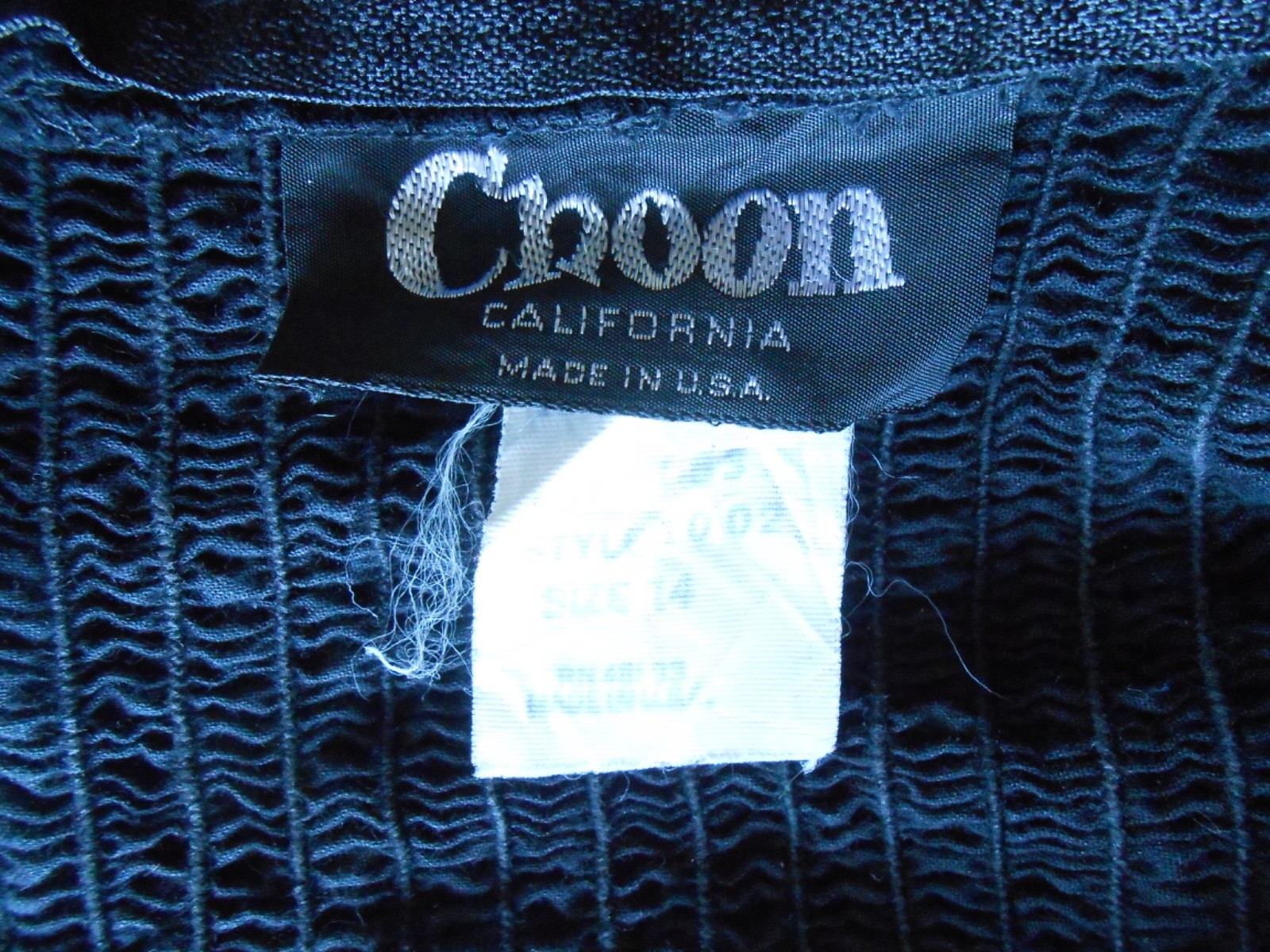 VTG 80s Choon California 100% Cotton Maxi Halter Dress Black Full Skirt Sz 14/Lg
