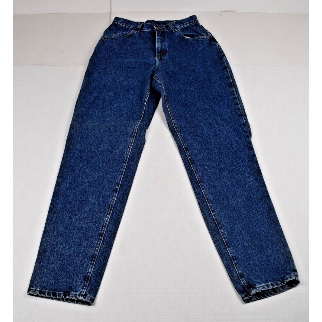 Vintage Lee Jeans 26X31 80s Indigo Wash High Waist Tapered Classic Fit Made USA