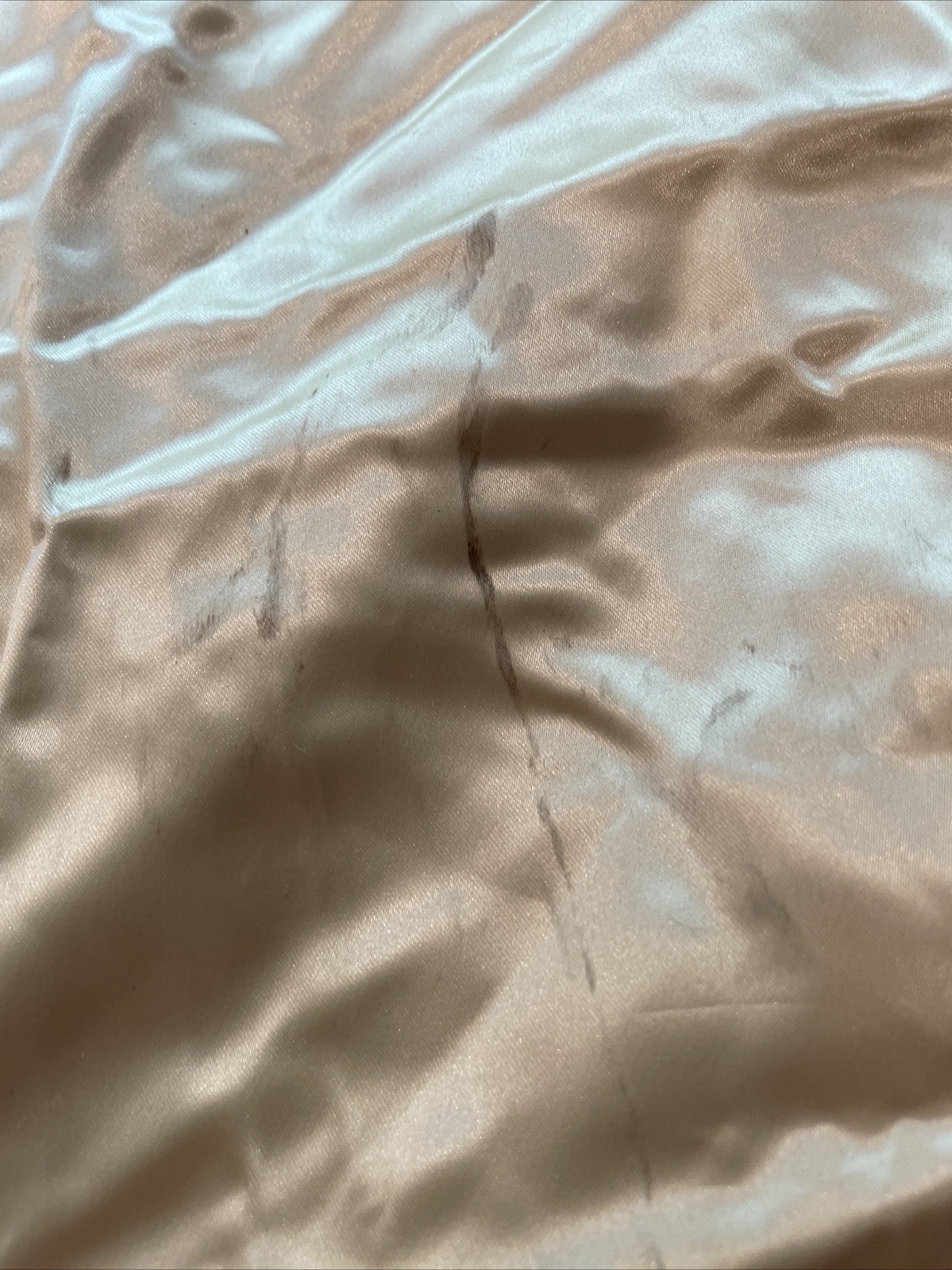 Vintage 1940s Candlelight Liquid Satin Ivory Wedding Dress Long Train XS 0 32”