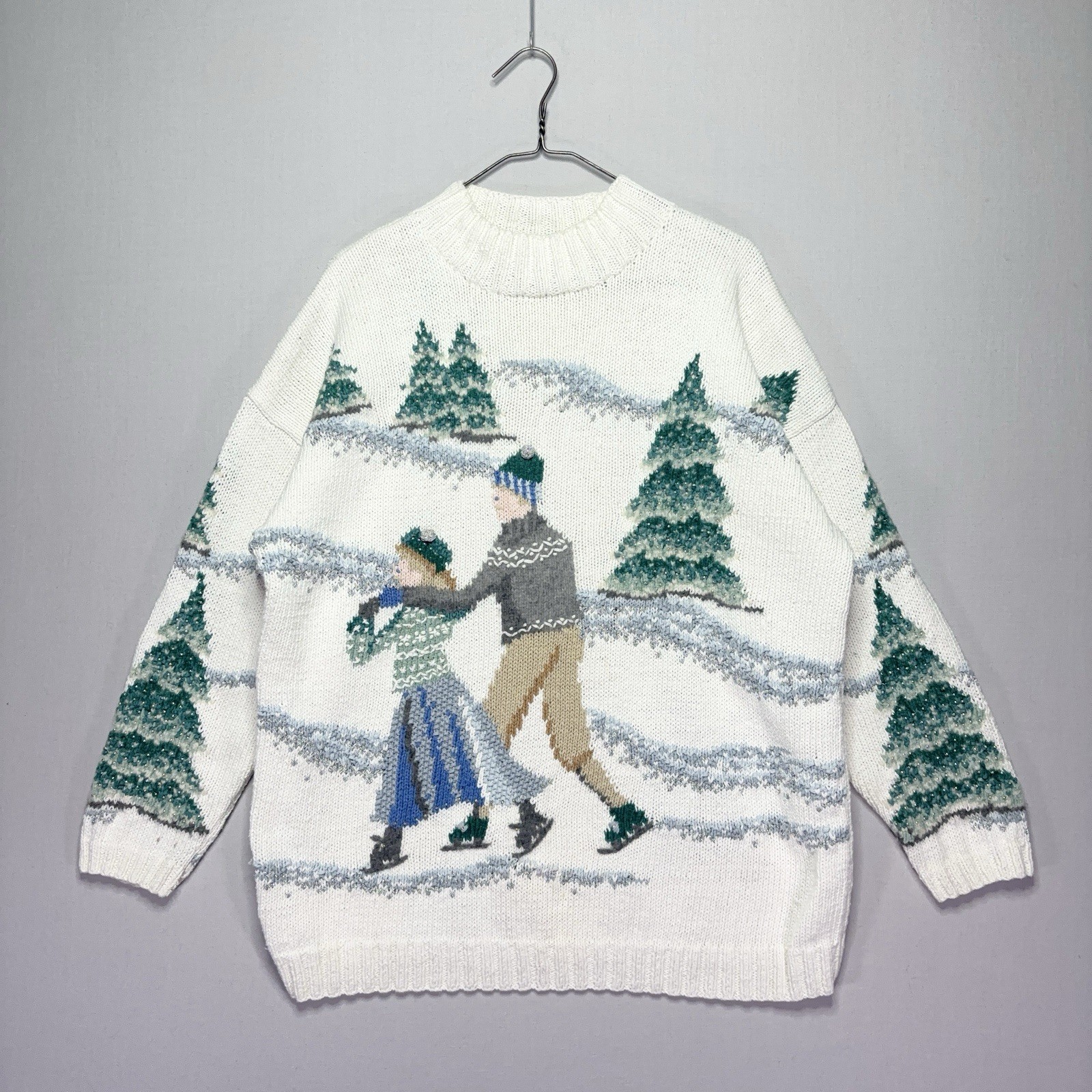 VTG Marisa Christina II Chunky Knit Sweater – 1995 XMAS Collection Ice Skating